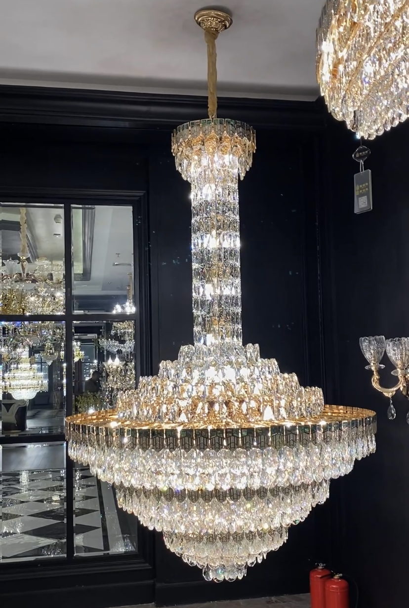 Extra Large Modern Luxury Tiers Empire Crystal Pendant Chandelier for Duplex Hall/Foyer/Living Room/Stairs