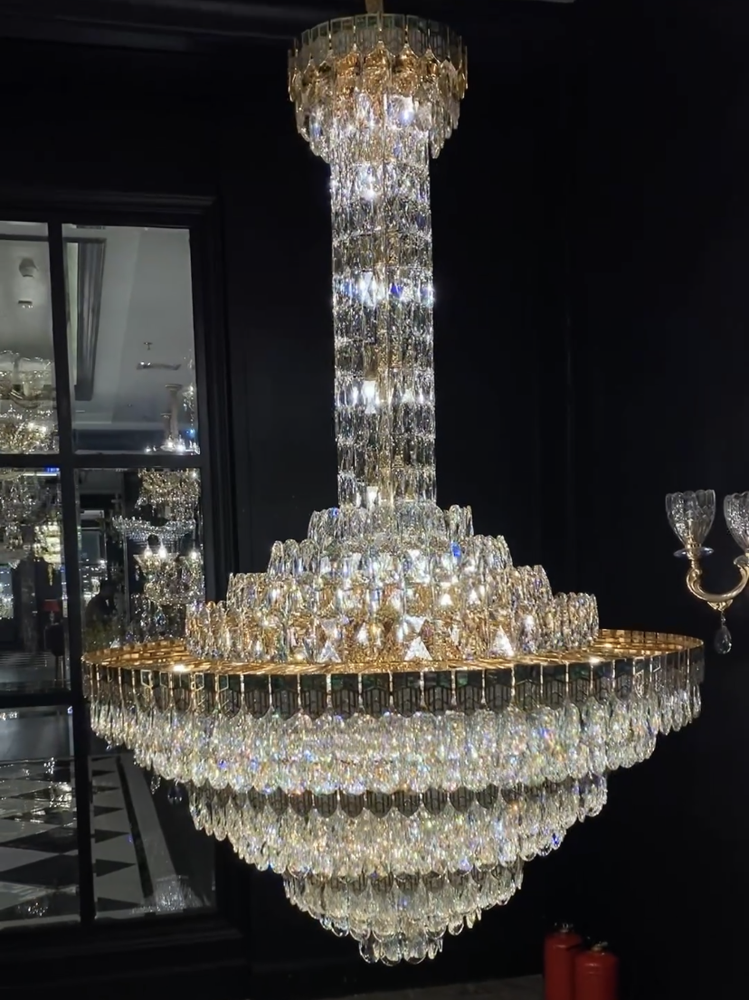 Extra Large Modern Luxury Tiers Empire Crystal Pendant Chandelier for Duplex Hall/Foyer/Living Room/Stairs