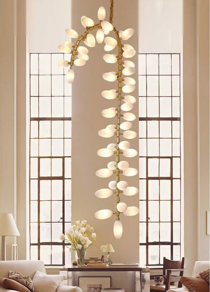 Nordic Art Long Branch Glass Pendant Light Ceiling Chandelier for Stairs/Hallway/Entryway