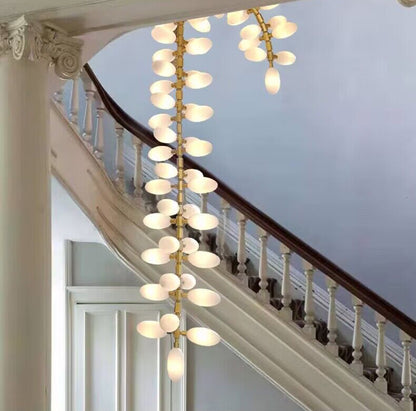 Nordic Art Long Branch Glass Pendant Light Ceiling Chandelier for Stairs/Hallway/Entryway