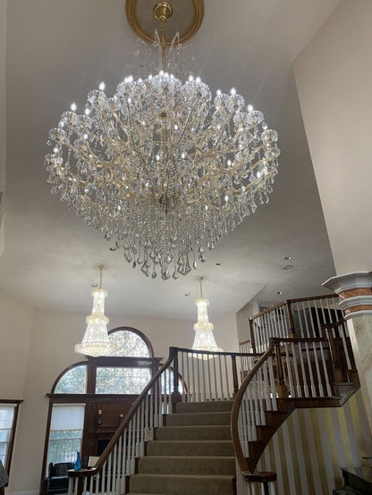 Extra Large European Chrome Classic Candle Branch Crystal Chandelier for Stairs/Entrys/Duplex Hall