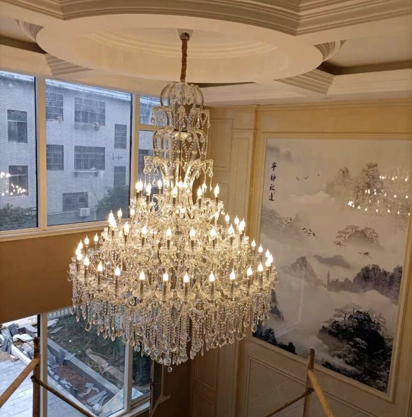 chandelier.chandeliers,pendant,crystal,metal,muli-tier,multi-layer,multiple,candle,branch,crystal pendant,round,ceiling,luxury,light luxury,raindrop,teardrop,tassel,oversized,extra large,large,huge,big,foyer,living room,entrys,duplex hall,hotel lobby