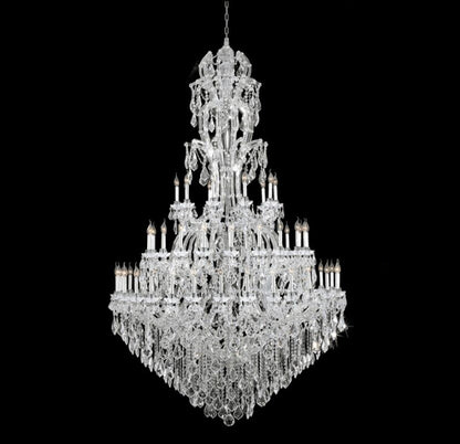 Oversized Luxury Traditional Candle Branch Crystal Pendant Chandelier for Foyer/Stairs/Duplex Hall