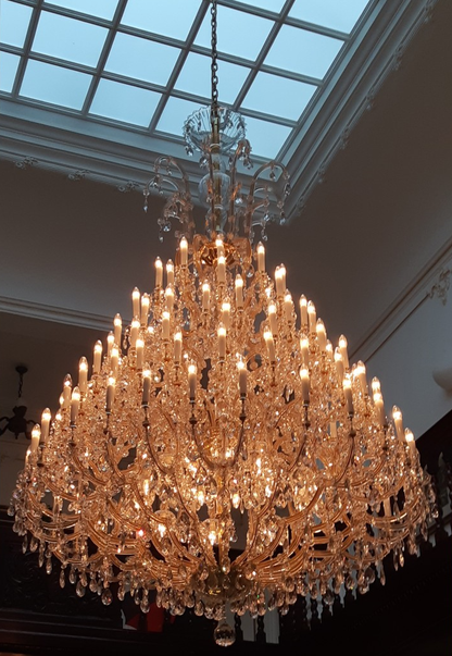 Oversized Traditional Multi-tier Gold Luxury Candle Branch Crystal Chandelier for Foyer/Stairs/Entrys/Hotel Lobby