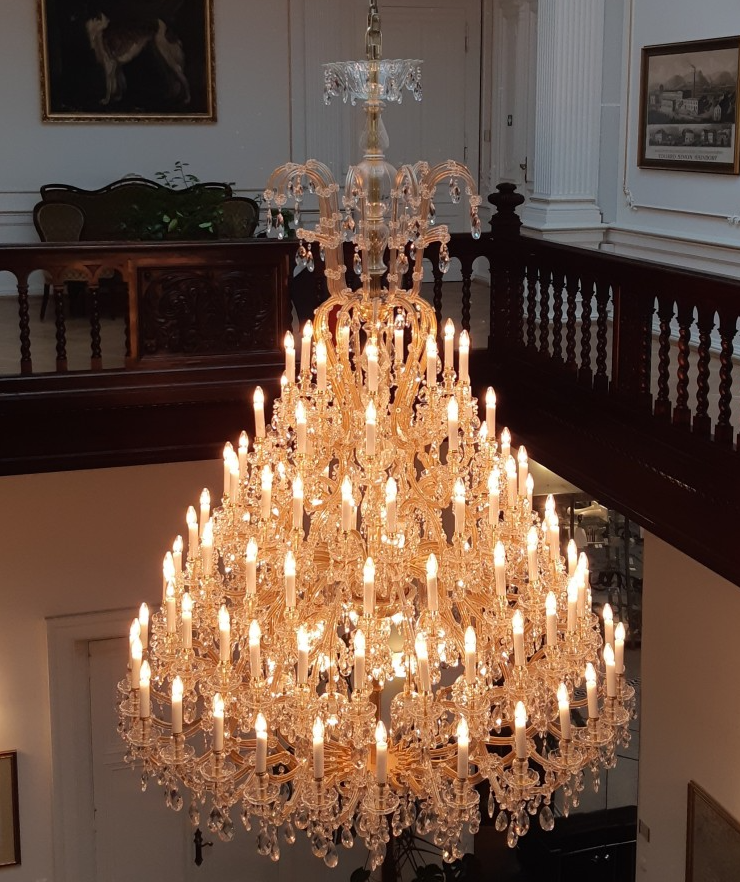 Oversized Traditional Multi-tier Gold Luxury Candle Branch Crystal Chandelier for Foyer/Stairs/Entrys/Hotel Lobby