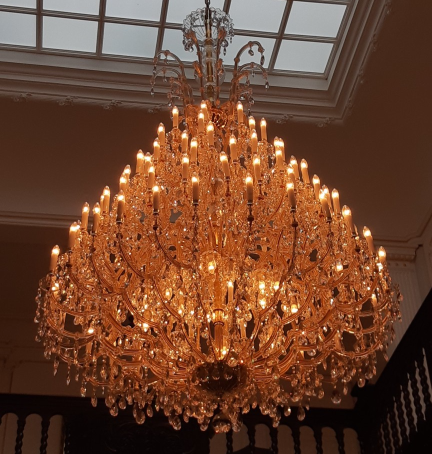 Oversized Traditional Multi-tier Gold Luxury Candle Branch Crystal Chandelier for Foyer/Stairs/Entrys/Hotel Lobby