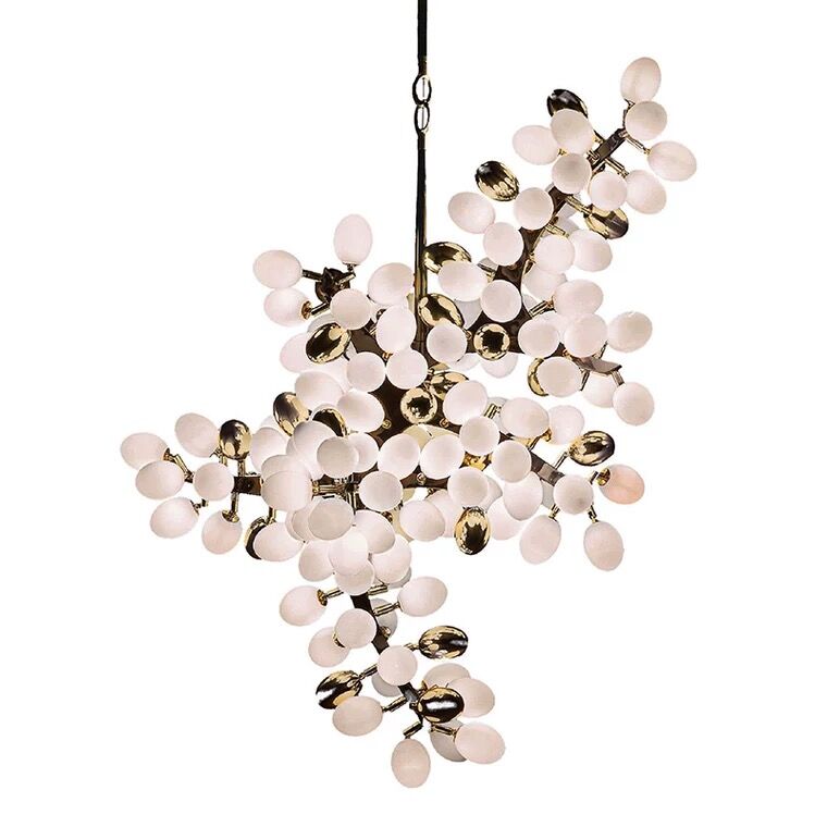 Designer Model Art Long White Glass Grape Branch Chandelier for Dining Room/Bar/Coffee Table