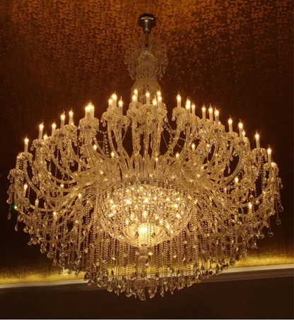 Extra Large Traditional Candle Branch Crystal Pendant Chandelier for Living Room/Foyer/Hallway/Entrys/Stairs