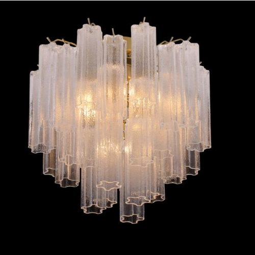 chandelier,chandeliers,CAPRICE SEMI-TRANSPARENT TUBULAR GLASS CHANDELIER,pendant,glass,transparent,clear,frosted,rods,metal,star,foyer,living room,dining room,entryance,hallway