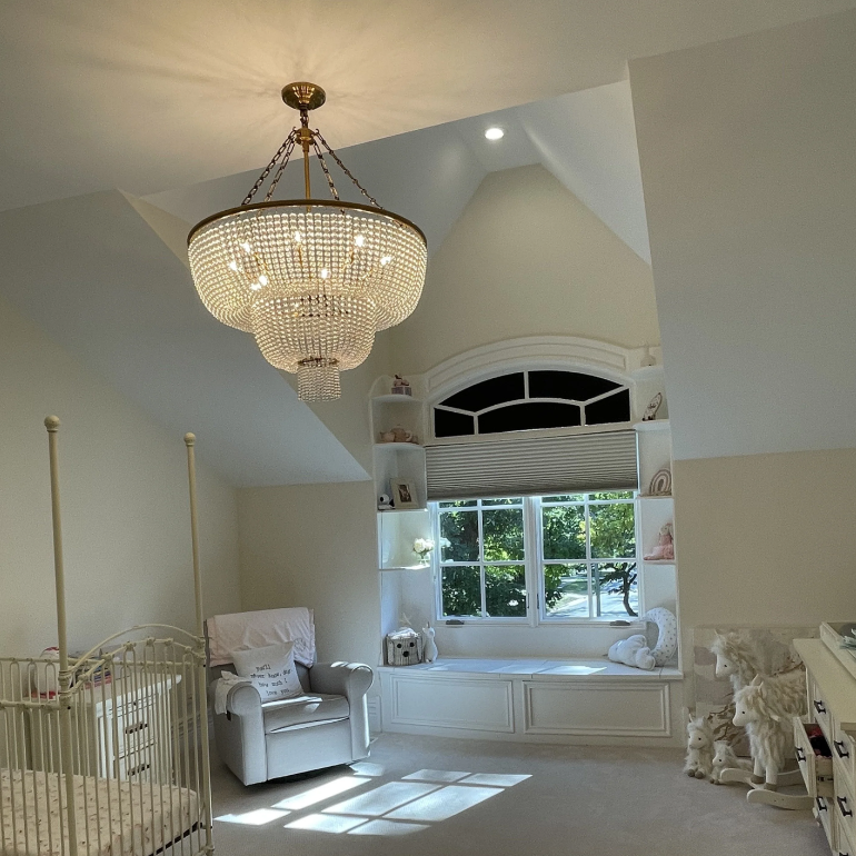 Modern Tiers Bead Crystal Chandelier Light Luxury Light Fixture For Living Room/Dining Room/Foyer