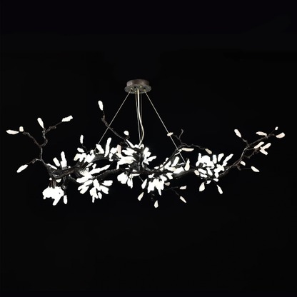 Creative Extra Large Flower Branch Light Natural Crystal Pendant Chandelier for Dining/Living Room