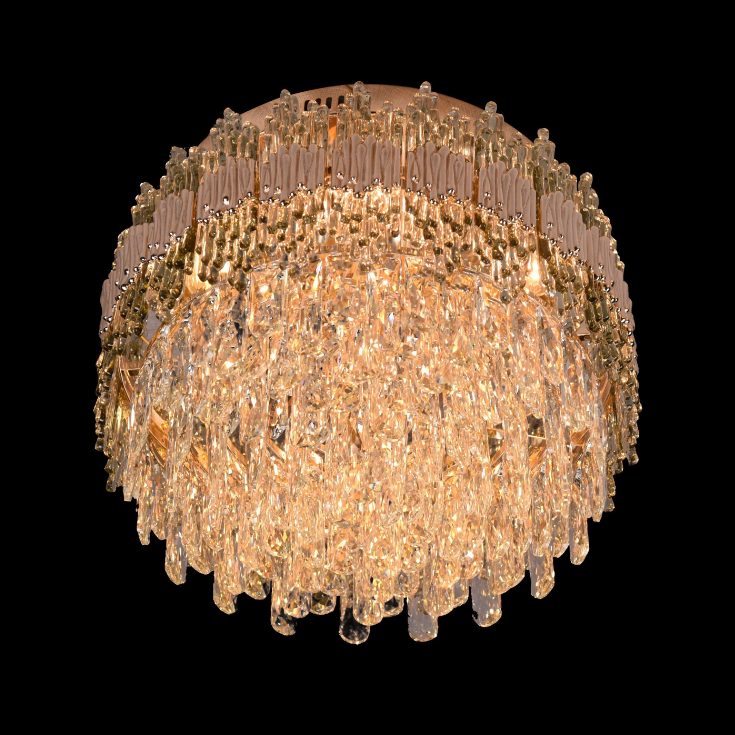 Modern Luxury Round Crystal Rods Pendant Chandelier for Living/Dining Room/Entryance