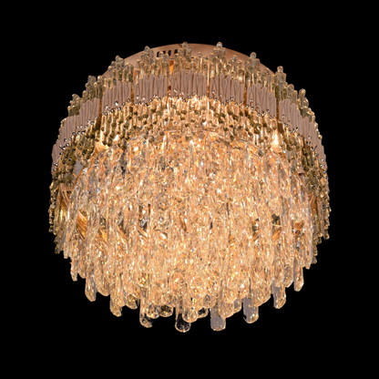 Modern Luxury Round Crystal Rods Pendant Chandelier for Living/Dining Room/Entryance