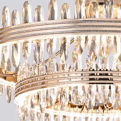 Classic Golden Multi-rings Crystal chandelier for living room and dining room