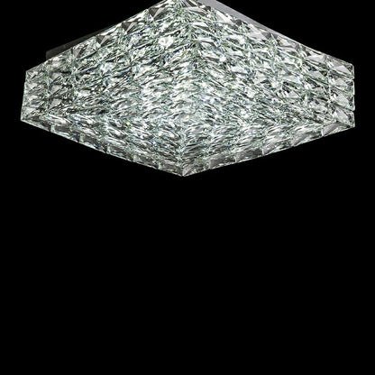 Square Crystal Flush Mounted Living/ Bedroom Chandelier Shining Ceiling Lighting Fixture For Hotel Decor