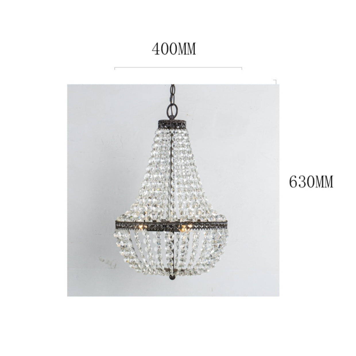 Vintage Rustic Crystal Living_Bedroom Chandelier D15.8"