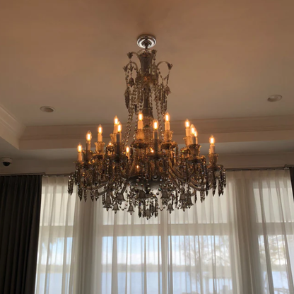 Oversized Traditional Candle Branch Crystal Pendant Chandelier for Living Room/Foyer/Stairs