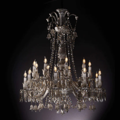 Oversized Traditional Candle Branch Crystal Pendant Chandelier for Living Room/Foyer/Stairs