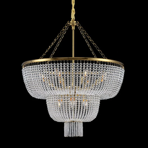 Modern Tiers Bead Crystal Chandelier Light Luxury Light Fixture For Living Room/Dining Room/Foyer