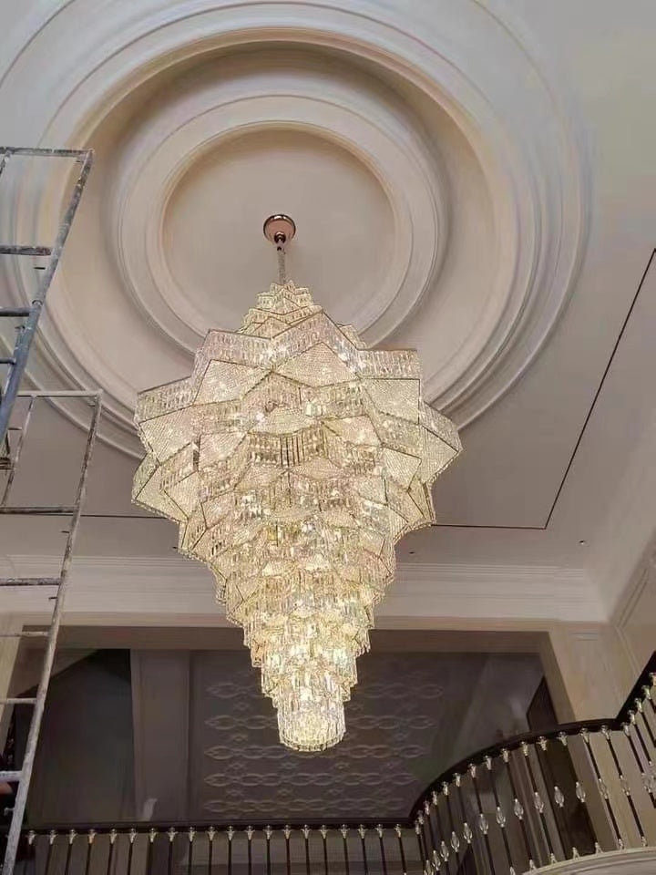 Luxury Extra Large Plaza Multi-Tier Crystal Chandelier For  Hotel Hall / 2 Story Foyer / High Ceiling Living Room