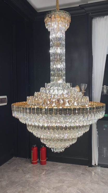 Extra Large Modern Luxury Tiers Empire Crystal Pendant Chandelier for Duplex Hall/Foyer/Living Room/Stairs