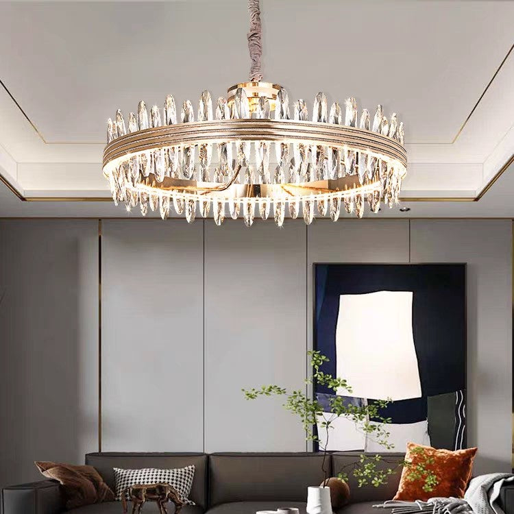 Classic Golden Multi-rings Crystal chandelier for living room and dining room