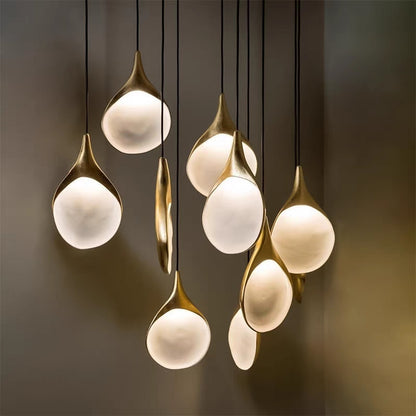 Creative Multiple Golden White Panel Pendant Ceiling Light